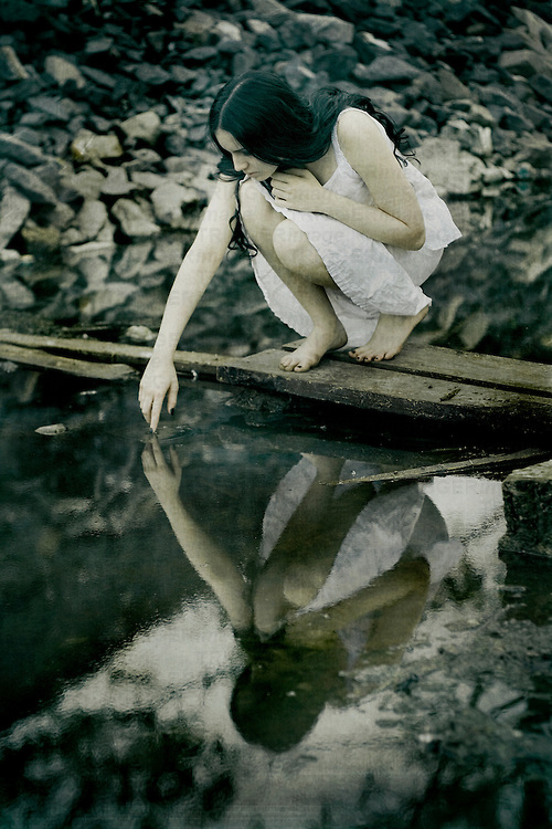 image of woman in a white dress